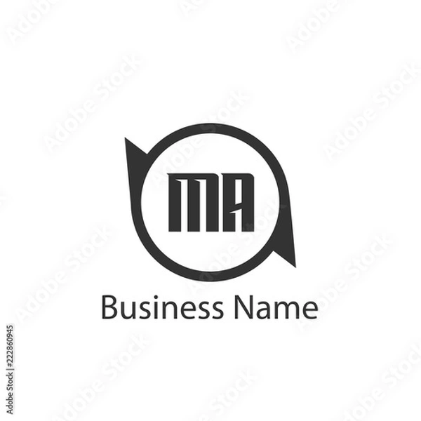 Obraz Initial Letter MA Logo Template Design