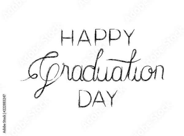 Fototapeta graduation message with hand made font