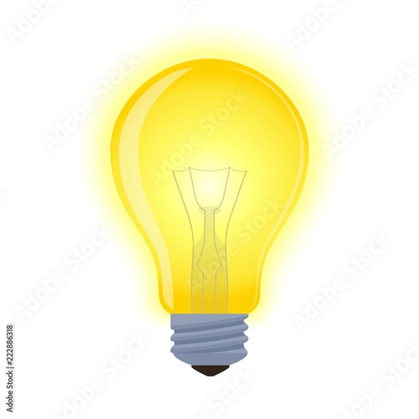 Obraz Vector light bulb - glowing element, shining lamp