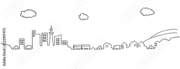 Fototapeta 街並みのイラスト