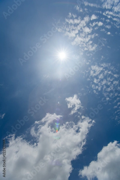 Obraz Blue sky with the sun