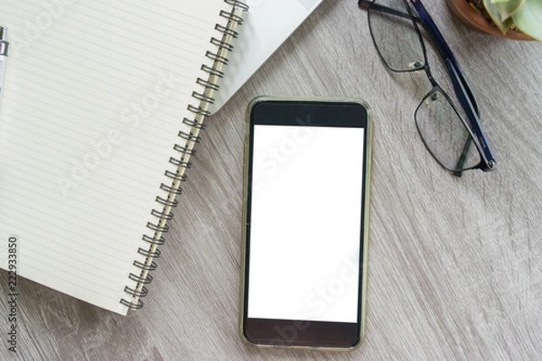 Obraz Flat lay laptop grey background