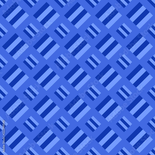 Fototapeta Blue abstract repeating square pattern design background - colored vector illustration