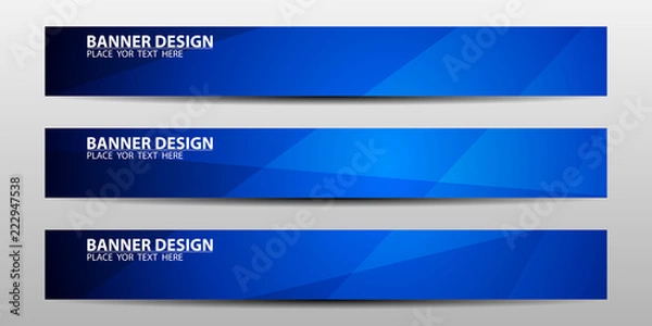 Obraz Abstract banner design with blue geometric background.vector illustration