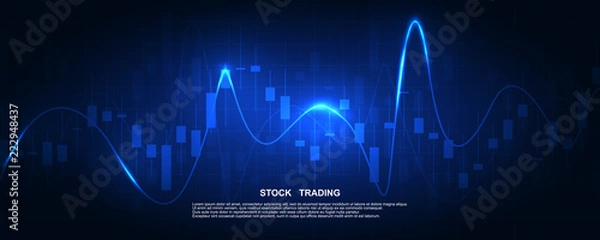 Obraz Finance statistics and data Analytics. Stock exchange market, investment, finance and trading. Trading platform. Perfect for web design, banner and presentation. Vector illustration.