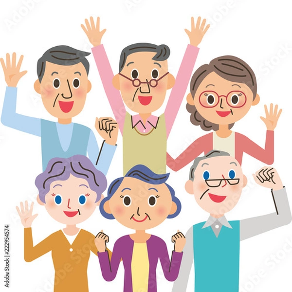 Fototapeta 元気な老人が集合