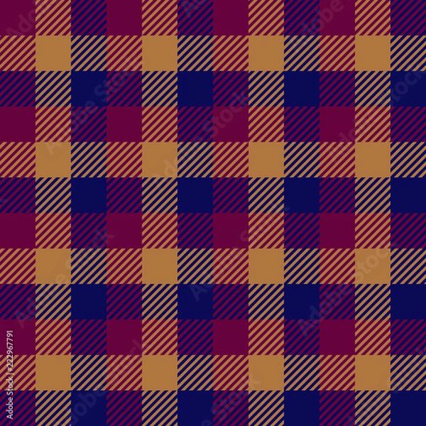Fototapeta vector tartan plaid pattern in red, blue and brown colors