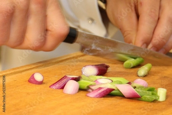 Obraz Lauch schneiden