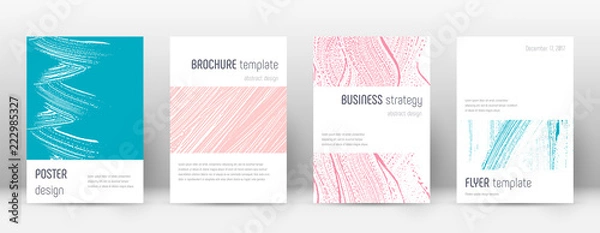 Fototapeta Cover page design template. Minimalistic brochure layout. Classy trendy abstract cover page. Pink an