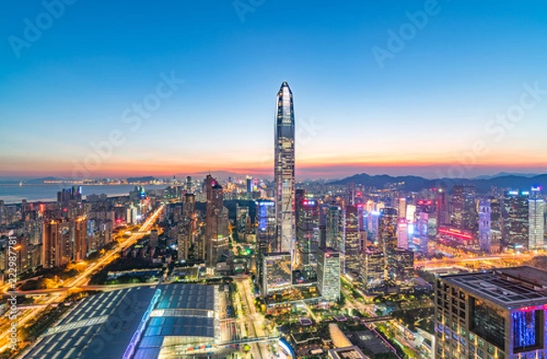 Obraz shenzhen skyline at night