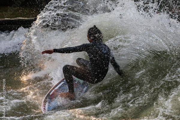 Obraz surfing munich eisbach