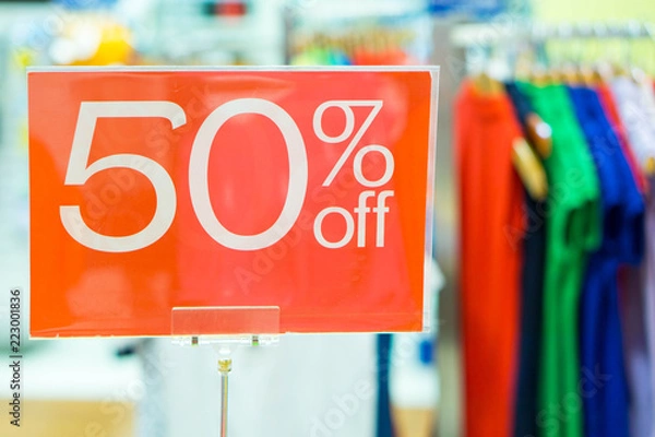 Obraz 50% discount sign in a shop