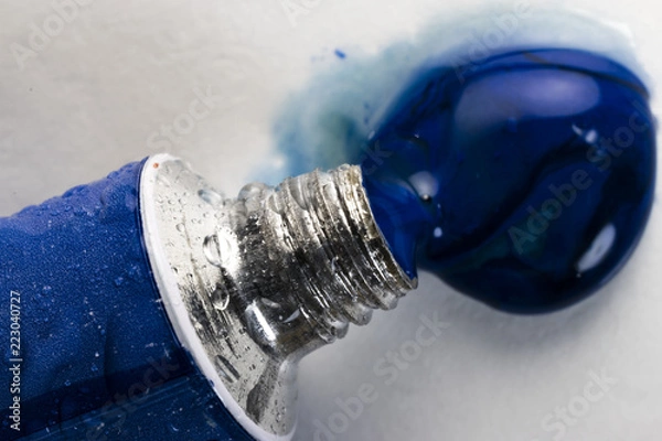 Obraz Blue watercolor tube