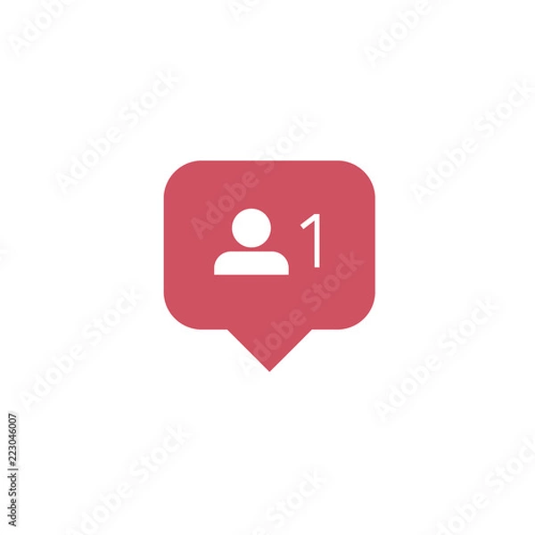 Obraz Instagram Notification vector Icon.New Follower instagram