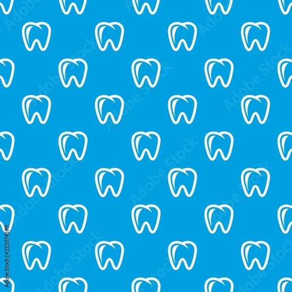 Fototapeta Molar pattern vector seamless blue repeat for any use