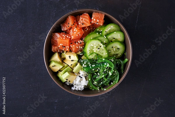 Obraz poke bowl with salmon
