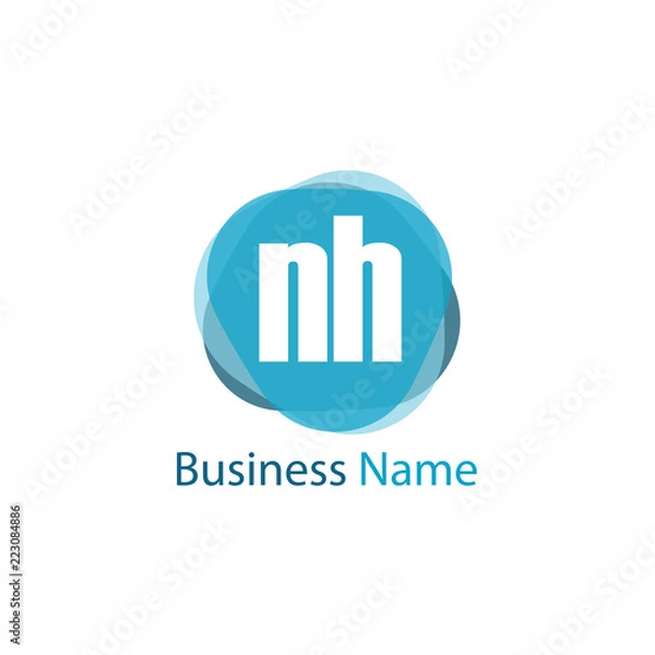 Fototapeta Initial Letter NH Logo Template Design