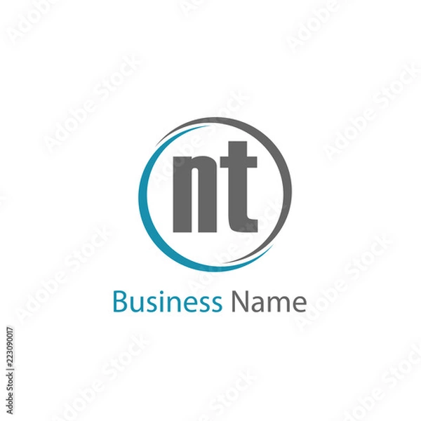 Obraz Initial Letter NT Logo Template Design