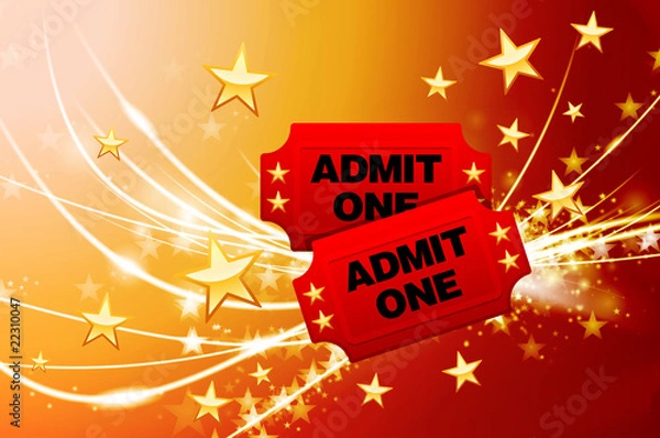 Fototapeta Admission Tickets on Abstract Modern Light Background