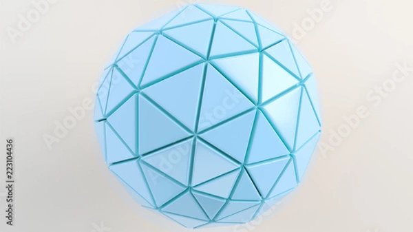 Obraz Blue sphere on the white surface