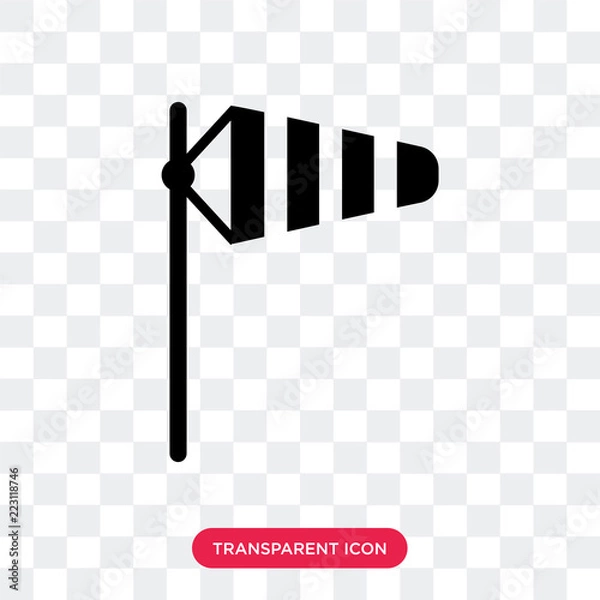Obraz Windsock vector icon isolated on transparent background, Windsock logo design