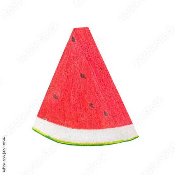 Obraz drawing watermelon with colour pencil