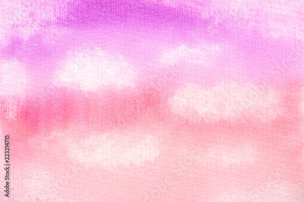 Fototapeta Pink soft cloud watercolor for a background.
