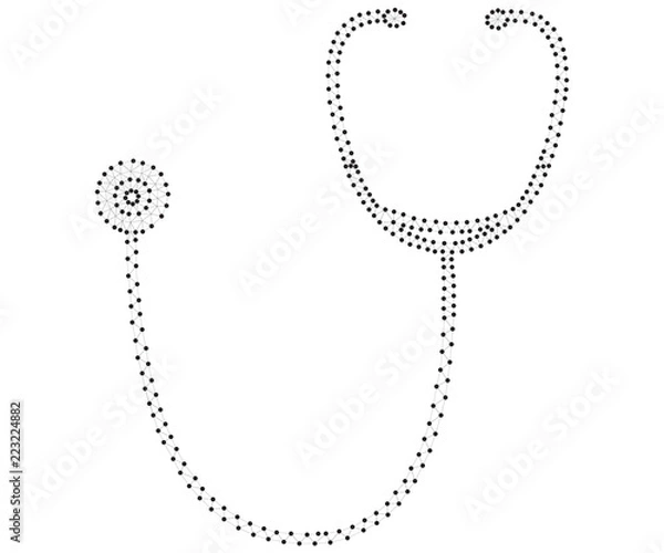 Obraz stethoscope, polygon, black-white 2