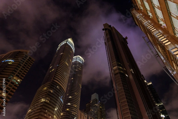 Fototapeta Night view of the street of Toronto