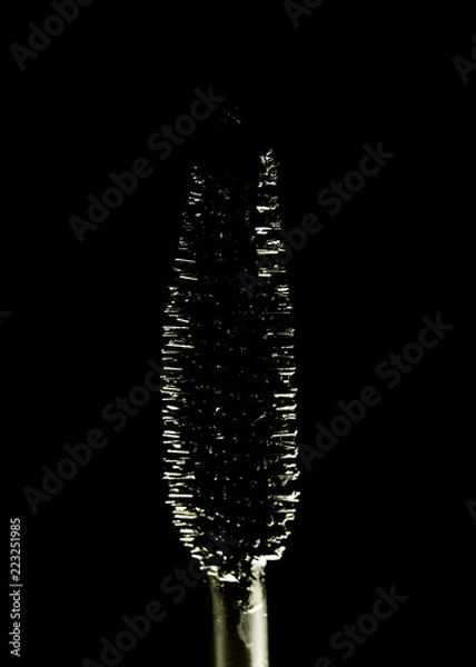Obraz and black mascara brush isolated on black