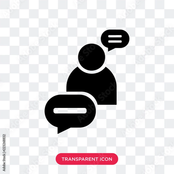 Fototapeta Discussion vector icon isolated on transparent background, Discussion logo design