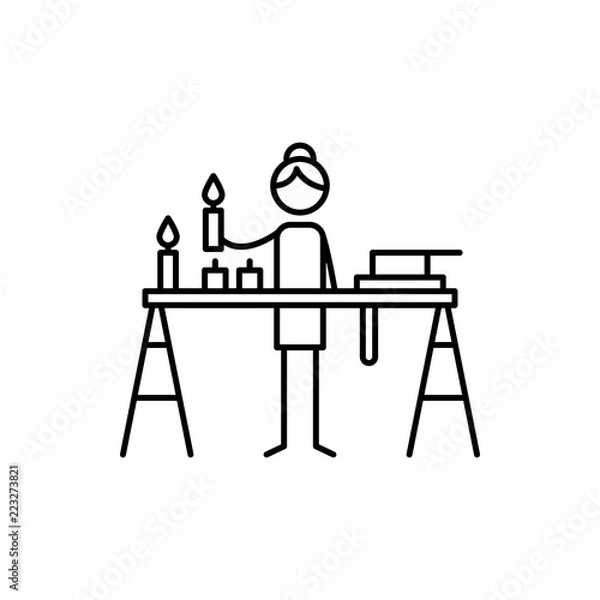 Obraz chemist icon. Element of human hobbies icon for mobile concept and web apps. Thin line chemist icon can be used for web and mobile