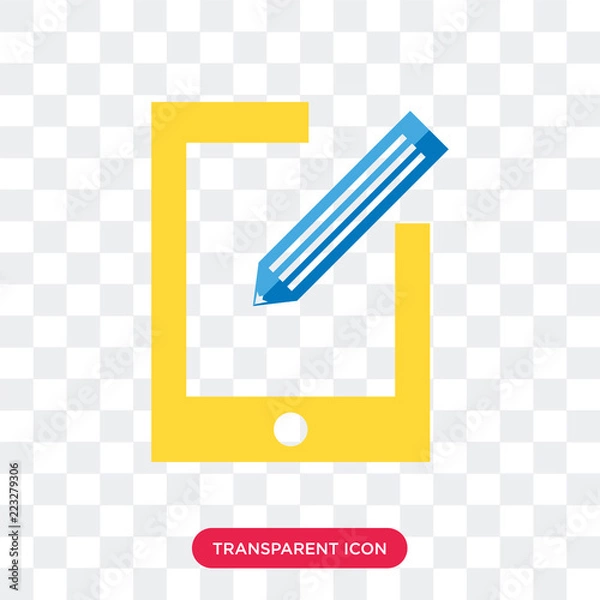 Fototapeta Tablet vector icon isolated on transparent background, Tablet logo design