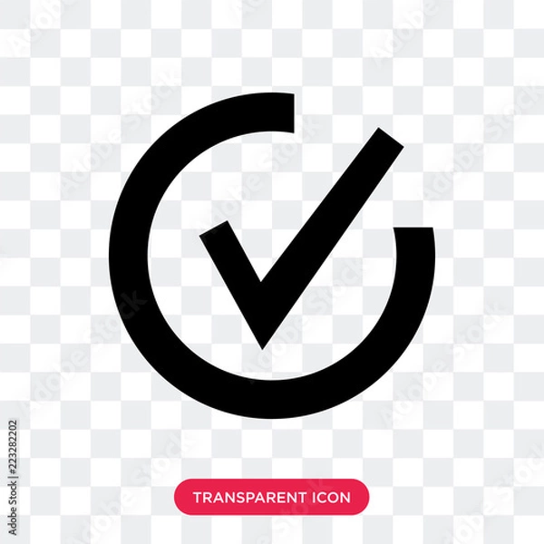 Obraz Check mark vector icon isolated on transparent background, Check mark logo design