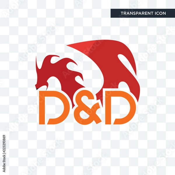 Fototapeta dungeons and dragons vector icon isolated on transparent background, dungeons and dragons logo design