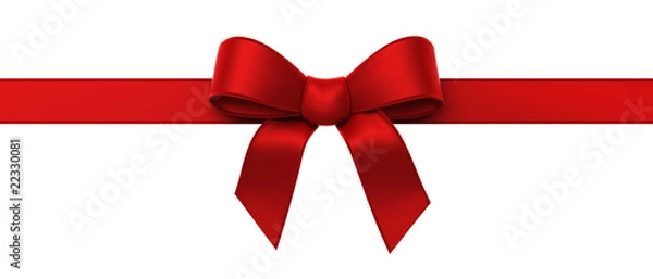 Obraz Panorama czerwona wstążka jedwabiu