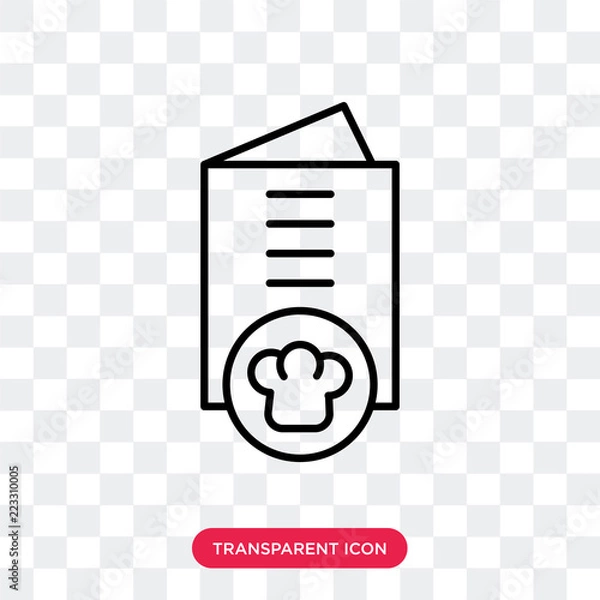 Obraz Restaurant menu vector icon isolated on transparent background, Restaurant menu logo design