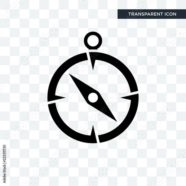 Obraz compas vector icon isolated on transparent background, compas logo design