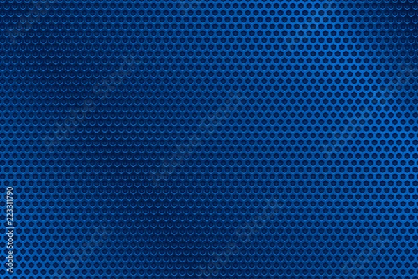 Fototapeta Blue metal perforated background
