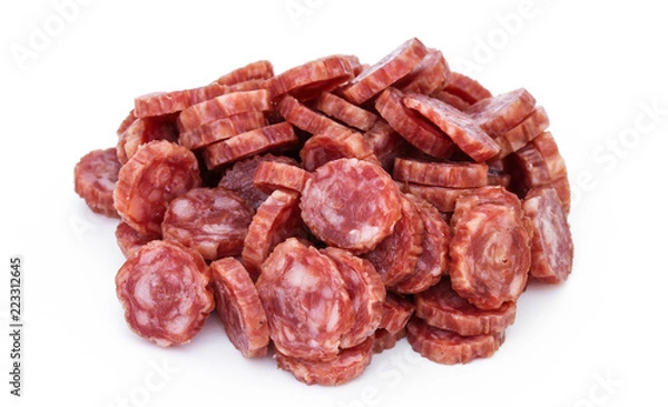 Obraz Mettwurst in Scheiben geschnitten