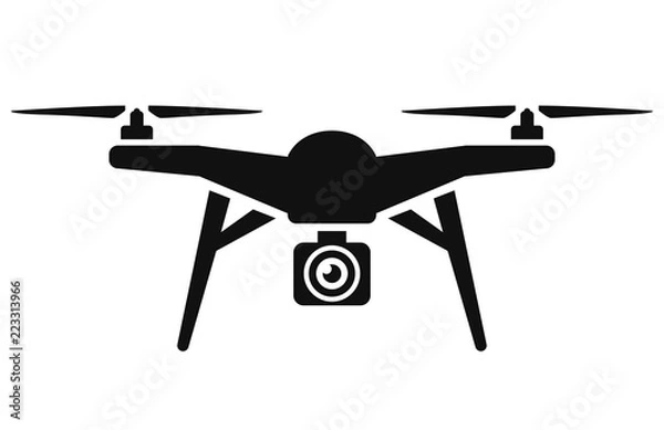 Obraz Wektor drone ikona czarny design
