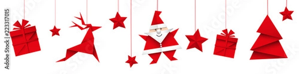 Obraz boże narodzenie origami wektor