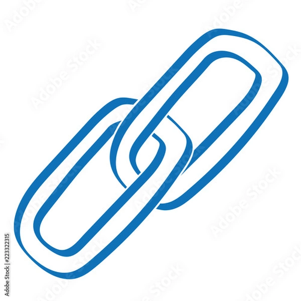 Fototapeta Handgezeichnetes Link-Symbol geschlossen in dunkelblau