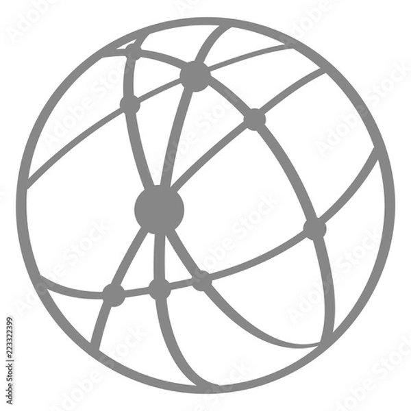 Fototapeta Handgezeichnetes Netzwerk in grau