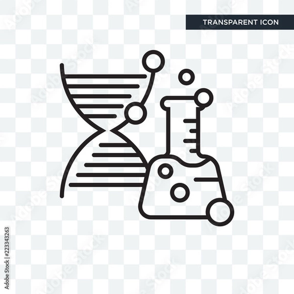Fototapeta Dna vector icon isolated on transparent background, Dna logo design