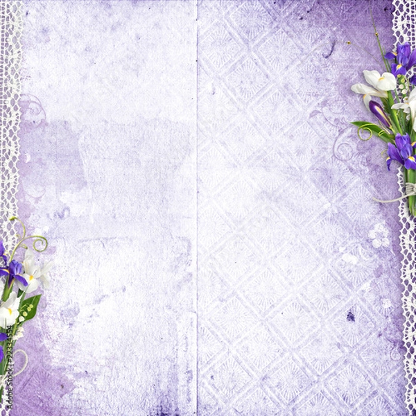 Obraz purple background with flowers