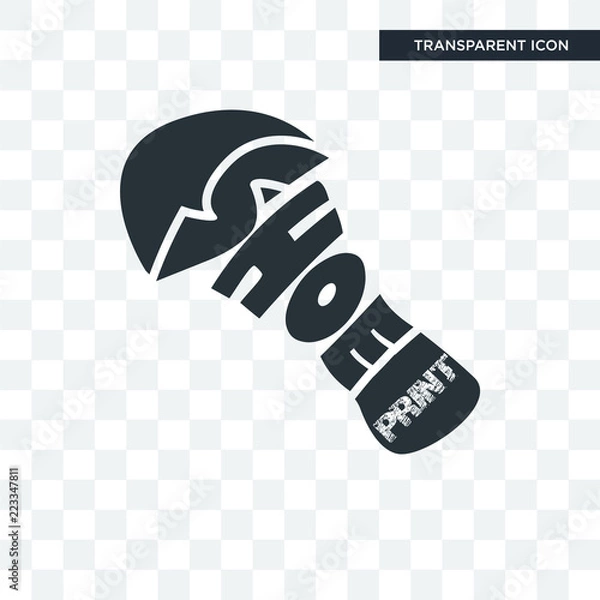 Fototapeta shoe print vector icon isolated on transparent background, shoe print logo design