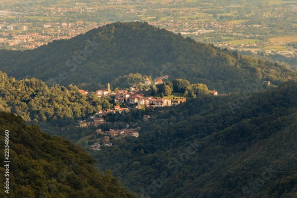Obraz Comund di Favaro view from the Santuario di Oropa Sanctuary Biella Piedmont Italy