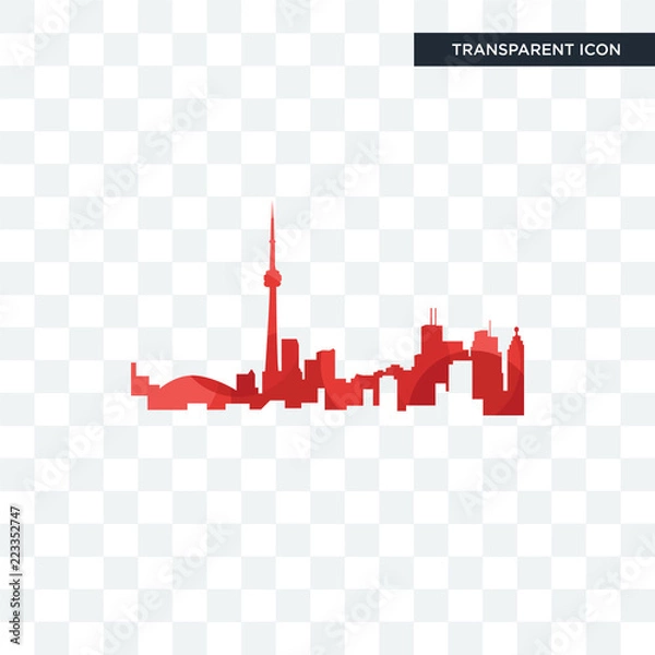 Fototapeta toronto skyline vector icon isolated on transparent background, toronto skyline logo design
