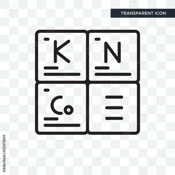 Fototapeta Periodic table vector icon isolated on transparent background, Periodic table logo design